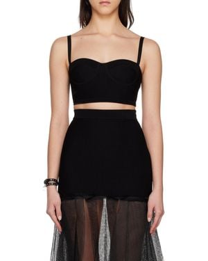 McQueen Cut Out Strapped Top - Black