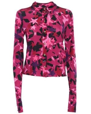 Versace Jeans Couture Couture Star-Printed Long Sleeved Shirt - Red