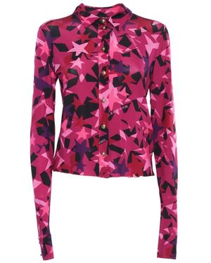 Versace Jeans Couture Couture Star-Printed Long Sleeved Shirt - Red