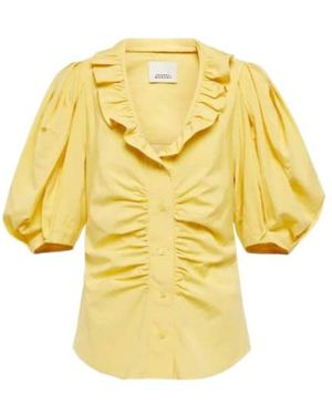Isabel Marant Catalia Silk And Cotton Blouse - Yellow
