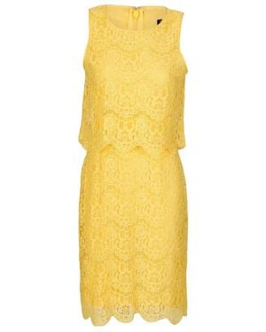 Armani Jeans A Tight Lace Dress - Yellow