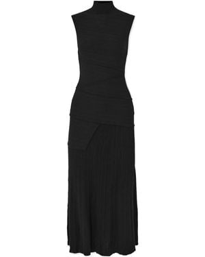Proenza Schouler Federica Layered Ribbed-Knit Midi Dress - Black