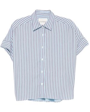 Closed Striped Short-Sleeve Shirt - Blue