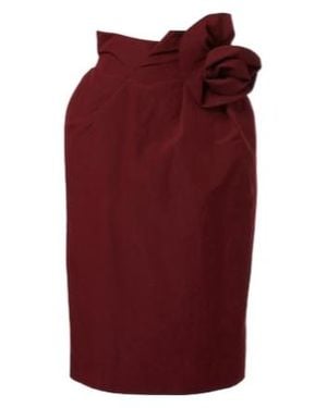 Magda Butrym Floral-Appliqué Cotton And Silk Midi Skirt - Red