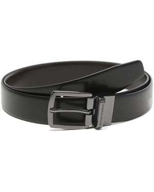 Emporio Armani Logo Engraved Buckle Belt - Multicolour