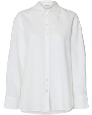 SELECTED Oversized Linen-Blend Shirt - White