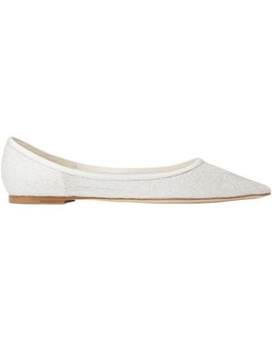 Jimmy Choo Candyfloss Glitter Flats - White