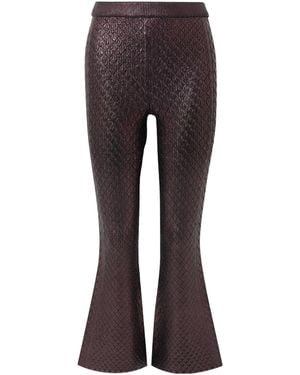 Rabanne Jacquard Knit Flared Trousers - Brown