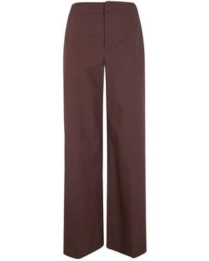 Twinset High-Waist Wide-Leg Trousers - Purple