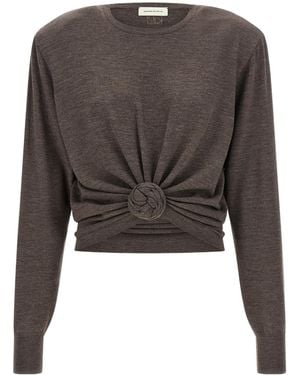 Magda Butrym 31 Knot-Detail Knitted Jumper - Grey
