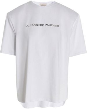 Alexandre Vauthier Logo Printed Crewneck T-Shirt - White