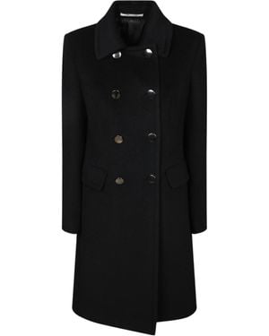 Tagliatore Double Breasted Coat - Black