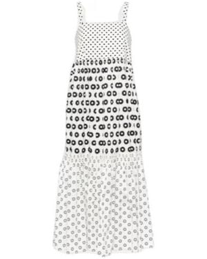 Tory Burch Printed Cotton-Blend Midi Dress - White