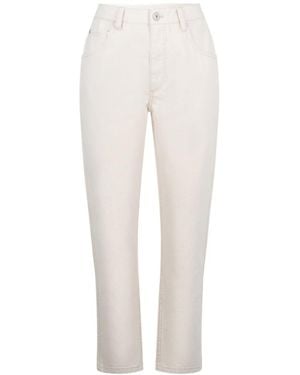 Brunello Cucinelli Logo Patch Cropped Jeans - Natural