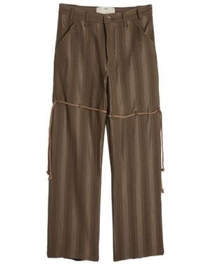 Song For The Mute Casual Trousers With Waist And Loop Straps - Green