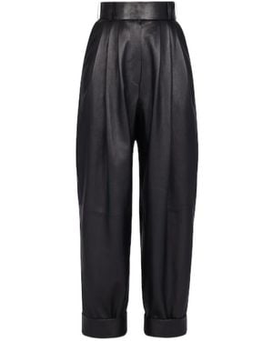 Alexandre Vauthier Belt Loop Pleated Casual Trousers - Black