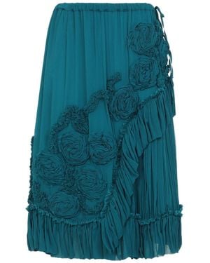 Dries Van Noten Sammy Bis Textured Midi Skirt - Blue