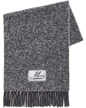 Marni Bouclé Alpaca Scarf - Grey