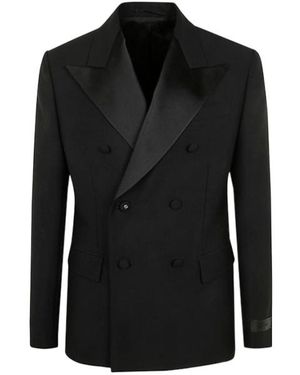 Versace Double-Breasted Tailored Blazer - Black
