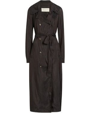 Dries Van Noten Minimal Striped Trench Coat - Black