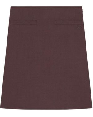 Courreges Logo-Embroidered Midi Skirt - Purple