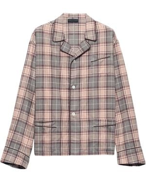 Prada Checked Cotton Shirt - Brown