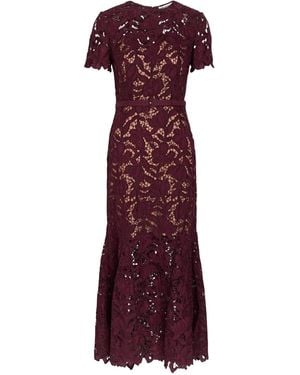 Self-Portrait Floral Lace Dress - Purple