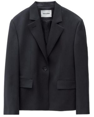 Low Classic Notched-Lapel Button-Fastening Blazer - Black