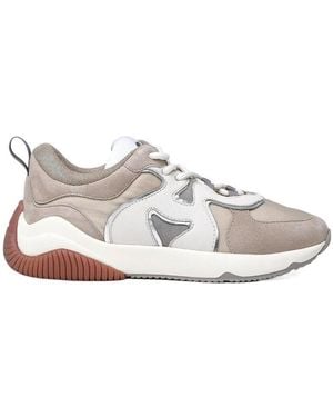 Hogan H597 Paneled Lace-Up Sneakers - White