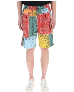 Marcelo Burlon County Of Milan Bandana Print Shorts - Red