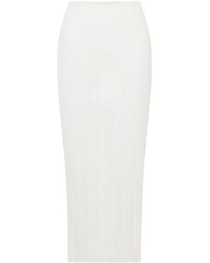 Haight Ivana Ribbed-Knit Maxi Skirt - White