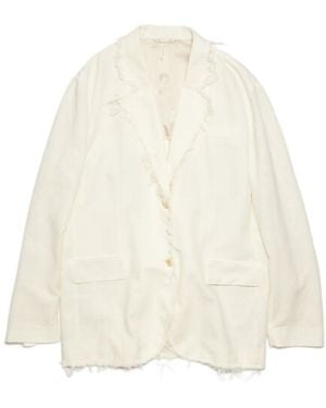 Acne Studios Notched-Collar Single-Breasted Blazer - White