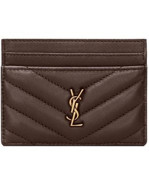 Saint Laurent Cassandre Card Case - Brown