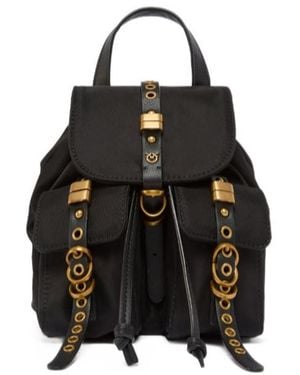 Pinko Drawstring Detailed Small Backpack - Black