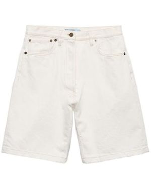Prada Old Denim Bermudas - White