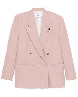 Lardini Brooch-Detail Blazer - Pink