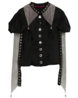 Chopova Lowena Titan Chain Buttoned Shirt - Black