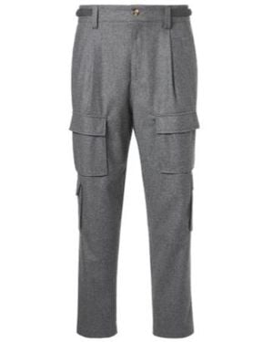 Brunello Cucinelli Virgin Wool Cargo Pants - Gray