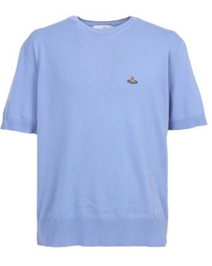 Vivienne Westwood Short-Sleeved Knitted T-Shirt - Blue
