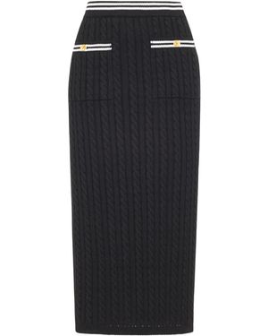 Alessandra Rich Cotton Midi Skirt - Black