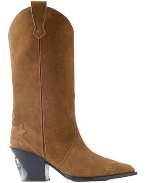 Aeyde Ariel Suede Knee Boots - Brown
