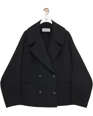 Loewe Double-Breasted Coat - Black