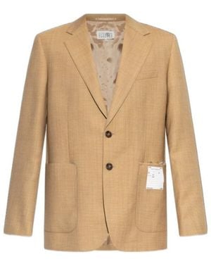 MM6 by Maison Margiela Single-Breasted Blazer - Natural