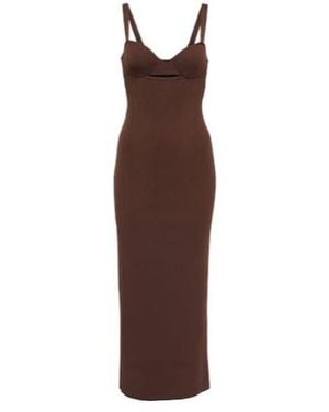 Magda Butrym Ribbed Midi Dress - Brown