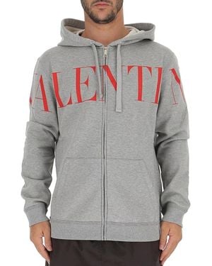 Valentino Zipper And Hat Casual Jacket - Grey