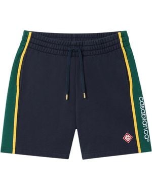 CASABLANCA Logo Side-Stripe Shorts - Blue