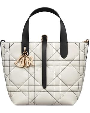 Dior Small Toujours Vertical Tote Bag - White