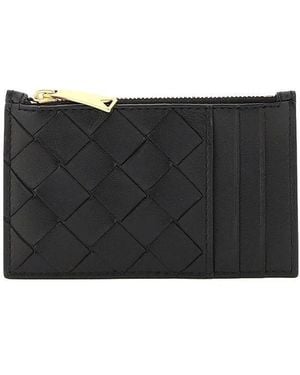Bottega Veneta Zippered Card Holder - Black