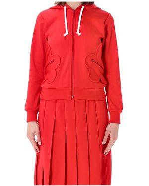 Comme des Garçons Comme Des Garçons Girl Appliqué Zip-Up Hoodie - Red