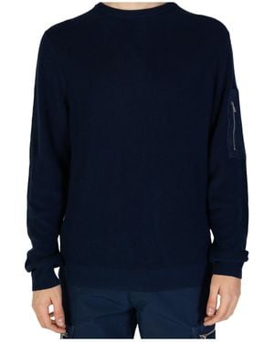 Antony Morato Ribbed Zip-Pocket Jumper - Blue